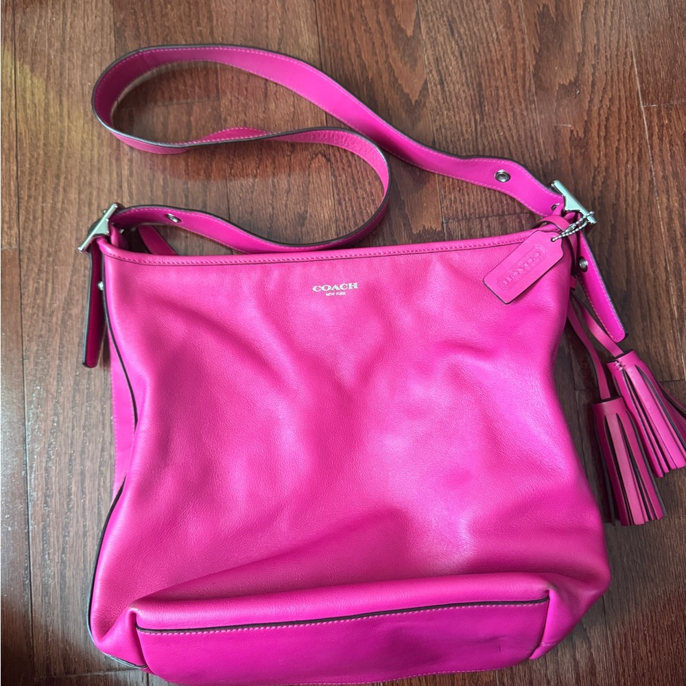 Coach Fuchsia Leather Shoulder Bag
